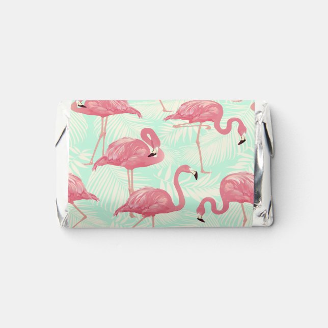 Preppy Chic Elegant Pink Flamingo Pattern Hershey's Miniatures (Front)