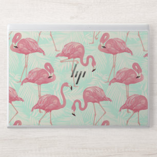 Preppy Chic Elegant Pink Flamingo Pattern HP Laptop Skin