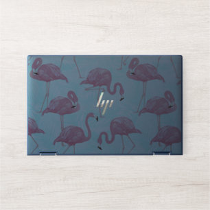 Preppy Chic Elegant Pink Flamingo Pattern HP Laptop Skin