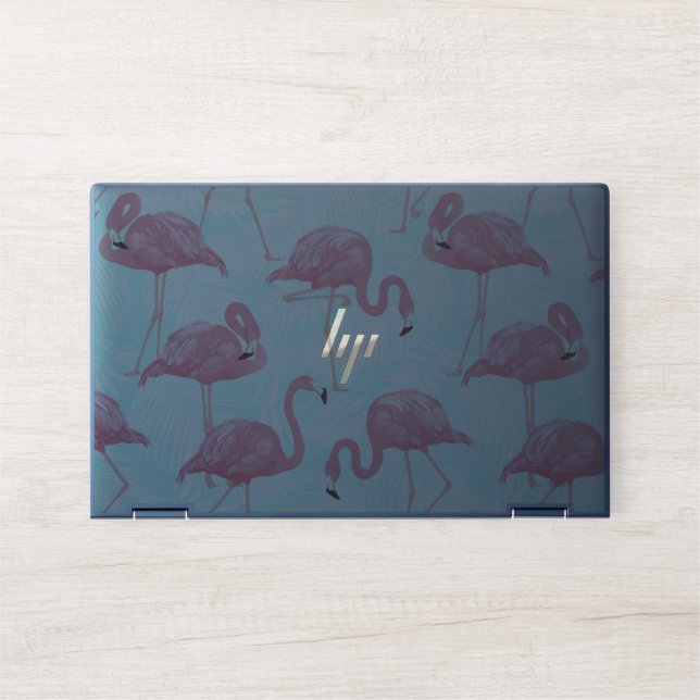 Preppy Chic Elegant Pink Flamingo Pattern HP Laptop Skin (Front)