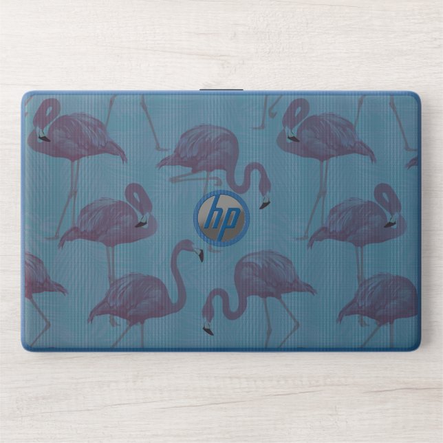 Preppy Chic Elegant Pink Flamingo Pattern HP Laptop Skin (Front)