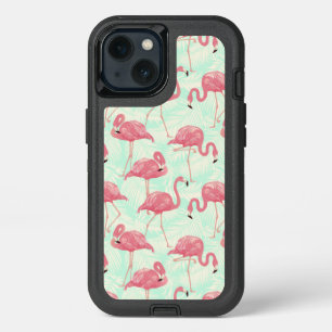 Preppy Chic Elegant Pink Flamingo Pattern iPhone 13 Case
