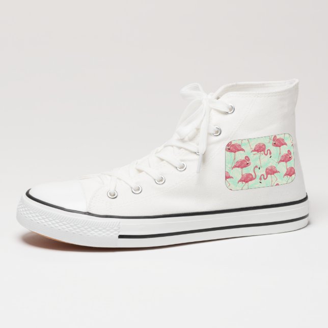 Preppy Chic Elegant Pink Flamingo Pattern Patch (On Shoe Ankle)