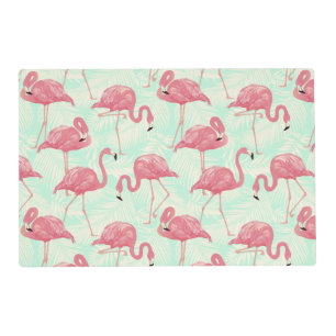 Preppy Chic Elegant Pink Flamingo Pattern Placemat