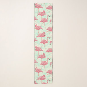 Preppy Chic Elegant Pink Flamingo Pattern Scarf