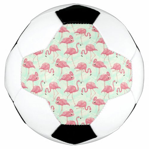 Preppy Chic Elegant Pink Flamingo Pattern Soccer Ball