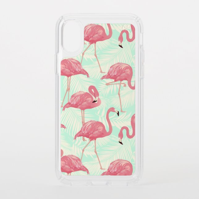 Preppy Chic Elegant Pink Flamingo Pattern Speck iPhone XS Case (Front)