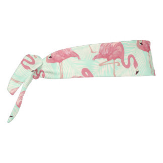 Preppy Chic Elegant Pink Flamingo Pattern Tie Headband