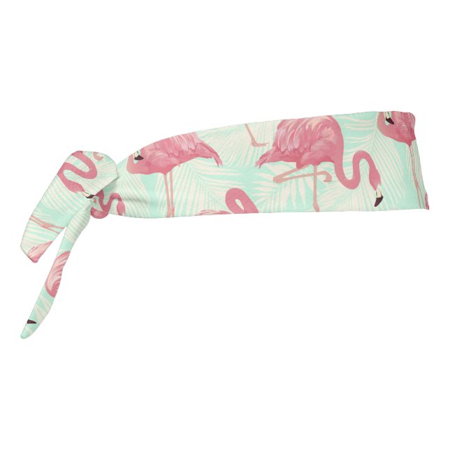 Preppy Chic Elegant Pink Flamingo Pattern Tie Headband (Rotate 270)