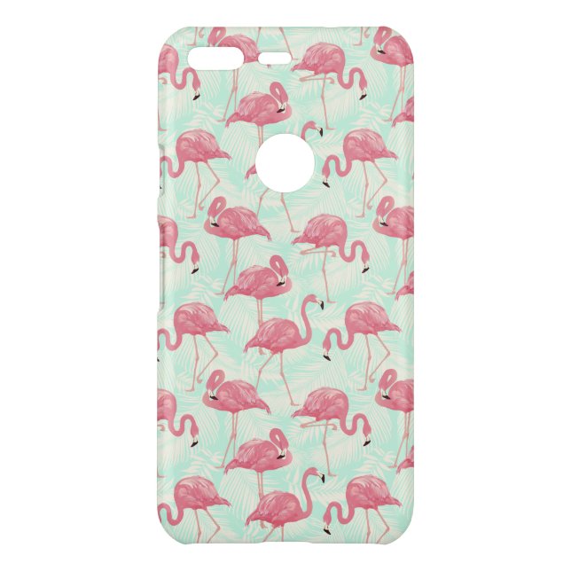 Preppy Chic Elegant Pink Flamingo Pattern Uncommon Google Pixel Case (Back)