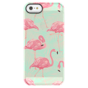 Preppy Chic Elegant Pink Flamingo Pattern Permafrost iPhone SE/5/5s Case