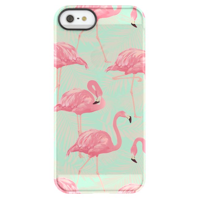 Preppy Chic Elegant Pink Flamingo Pattern Uncommon iPhone Case (Back)