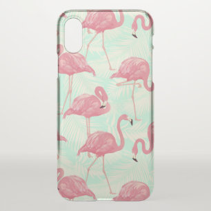 Preppy Chic Elegant Pink Flamingo Pattern iPhone XS Case