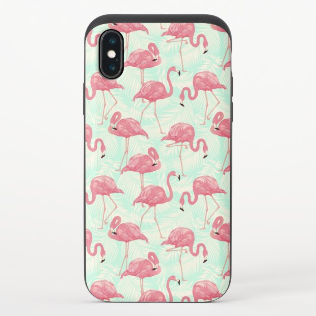 Preppy Chic Elegant Pink Flamingo Pattern Uncommon iPhone Case (Back)