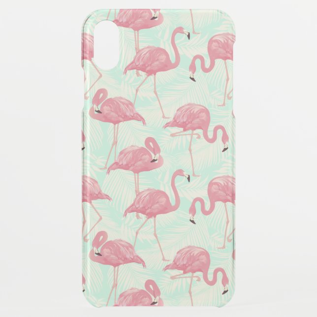 Preppy Chic Elegant Pink Flamingo Pattern Uncommon iPhone Case (Back)