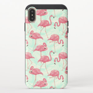 Preppy Chic Elegant Pink Flamingo Pattern iPhone XS Max Slider Case