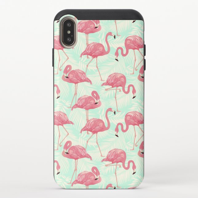 Preppy Chic Elegant Pink Flamingo Pattern Uncommon iPhone Case (Back)
