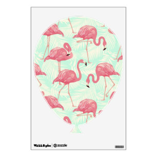 Preppy Chic Elegant Pink Flamingo Pattern Wall Decal