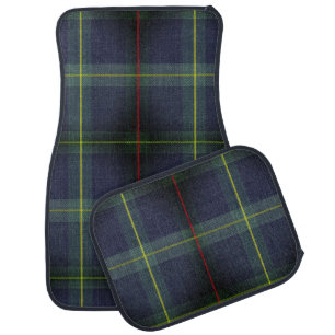 Preppy chic navy blue school tartan plaid car floor mat