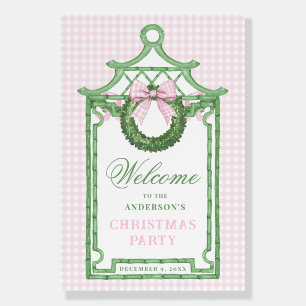 Preppy Chinoiserie Pagoda Christmas Party Foam Board