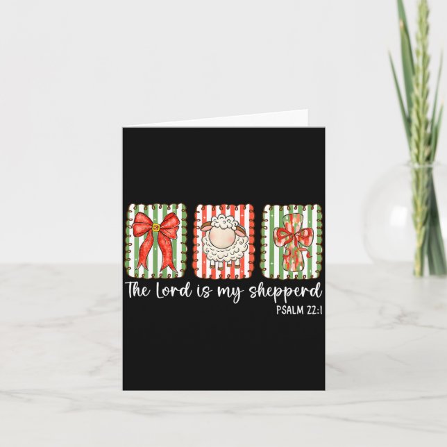 Preppy Christian Bible Verse The Lord Is My Shephe Card (Front)