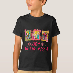 Preppy Christian Christmas Joy Coquette Jesus Nati T-Shirt