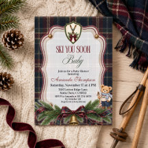 Preppy Christmas Lodge Ski You Soon Baby Shower