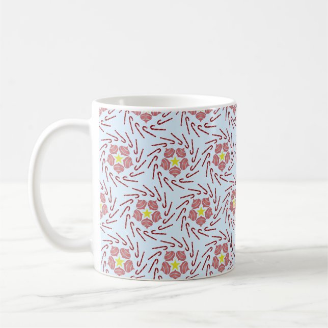 Preppy Christmas Pinwheel Coffee Mug (Left)
