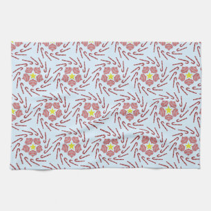 Preppy Christmas Pinwheel Kitchen Towel