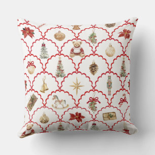 Preppy Christmas Throw Pillow