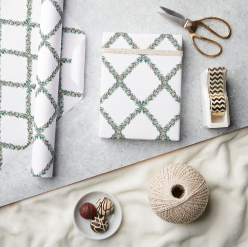 Preppy Christmas Trellis  Wrapping Paper
