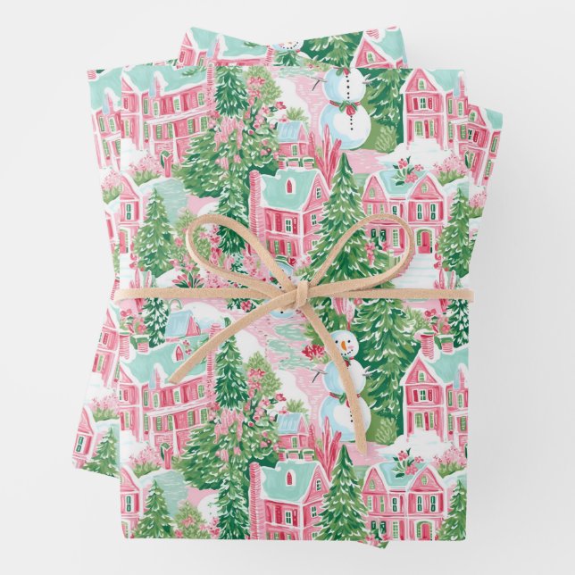 Preppy Christmas Wrapping Paper (In situ)