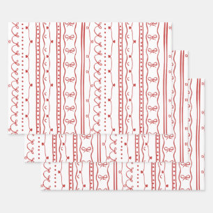 Preppy Christmas Wrapping Paper Sheets