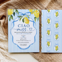 Preppy Citrus Ciao Miss Bridal Shower Invitation