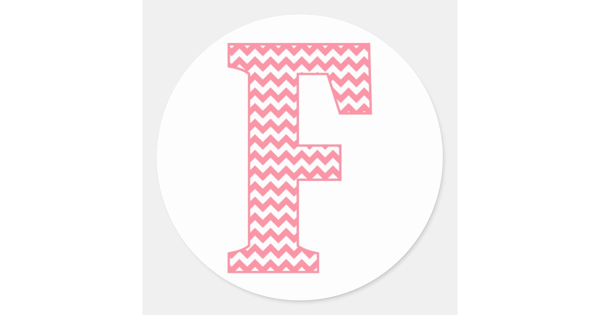Preppy Classic Pink Chevon Letter N Monogram Classic Round Sticker