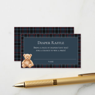 Preppy Classic Teddy Bear Baby Shower  Enclosure Card