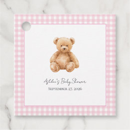 Preppy Classic Teddy Bear Baby Shower Favor Tags