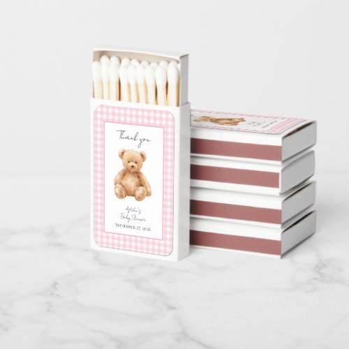 Preppy Classic Teddy Bear Baby Shower Matchboxes