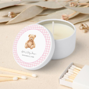 Preppy Classic Teddy Bear Baby Shower  Mini Candle Favors