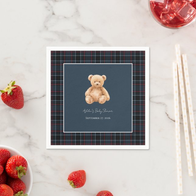 Preppy Classic Teddy Bear Baby Shower  Napkins (Insitu)