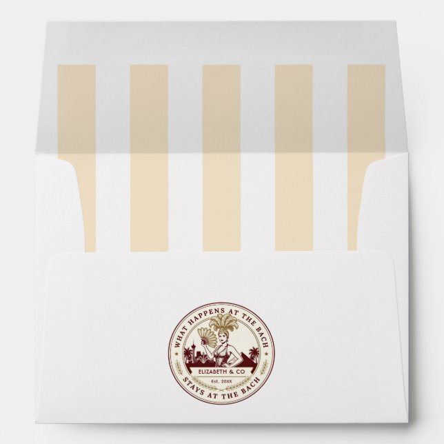 Preppy Club Bach Las Vegas Bachelorette Party Envelope (Back (Bottom))