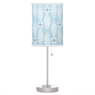 Preppy coastal blue fish table lamp