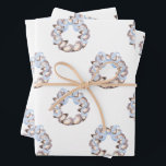 Preppy Coastal Oyster Bow Wreath Christmas Wrapping Paper Sheets<br><div class="desc">PreppyPrint.com - Celebrate the season with a coastal twist! The Preppy Coastal Oyster Bow Wreath Christmas collection combines the charm of coastal living with classic holiday elegance. Transfer this design onto the products of your choice too! Please visit my designer store,  PreppyPrint.com,  for coordinating items.</div>