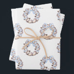 Preppy Coastal Oyster Bow Wreath Christmas Wrapping Paper Sheets<br><div class="desc">PreppyPrint.com - Celebrate the season with a coastal twist! The Preppy Coastal Oyster Bow Wreath Christmas collection combines the charm of coastal living with classic holiday elegance. Transfer this design onto the products of your choice too! Please visit my designer store,  PreppyPrint.com,  for coordinating items.</div>