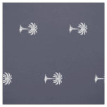 Preppy Coastal Palm Tree on Midnight Blue Fabric