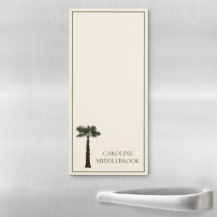 Preppy Coastal Palm Tree Personalized Magnetic Notepad