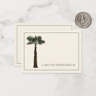 Preppy Coastal Palm Tree Personalized Note Card