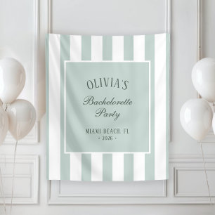 Preppy Coastal Stripe Bachelorette Party Backdrop/ Tapestry