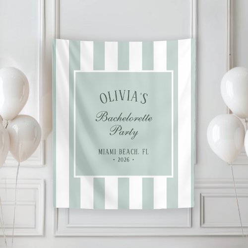 Preppy Coastal Stripe Bachelorette Party Backdrop/ Tapestry