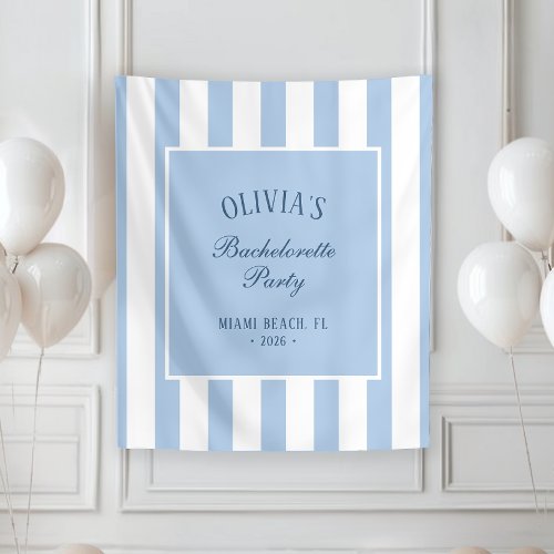 Preppy Coastal Stripe Bachelorette Party Backdrop/ Tapestry